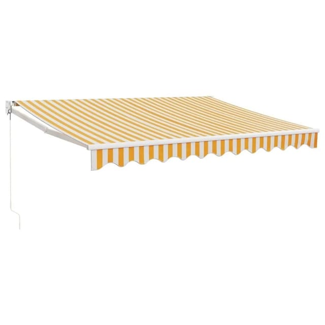 vidaXL Markise Einziehbar Gelb und Weiß 3x2,5 m Stoff und Aluminium 3154431
