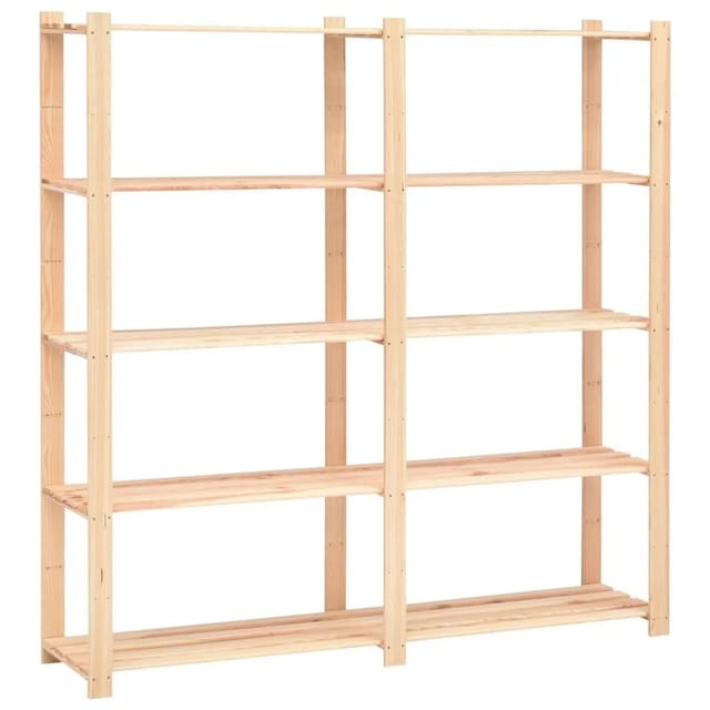 vidaXL Lagerregal mit 5 Böden 170x38x170 cm Kiefer Massivholz 500 kg 286198