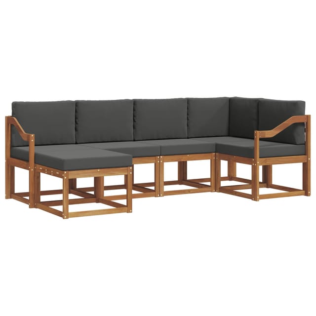 vidaXL Outdoor-Sofagarnitur mit Kissen 6 Stk Natur und Anthrazit 3366655