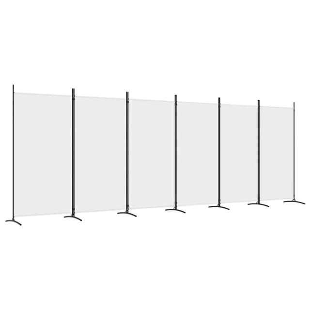 vidaXL 6 Tlg Paravent Weiß 520x180 cm Stoff 350270