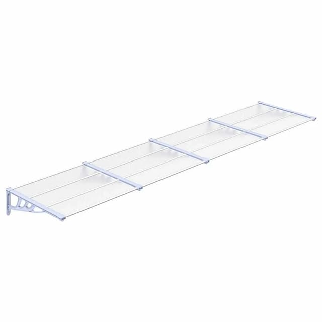 vidaXL Türvordach Grau und Transparent 396x90 cm Polycarbonat 153696