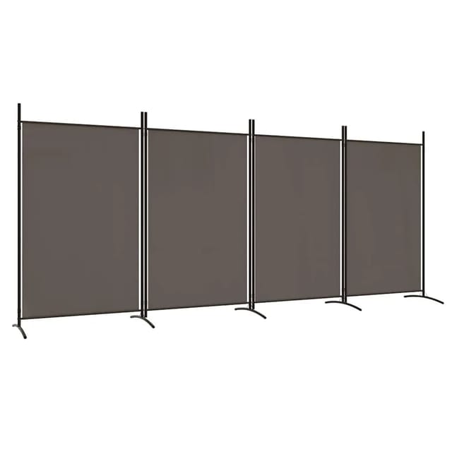 vidaXL 4 Tlg Paravent Anthrazit 346x180 cm Stoff 350264