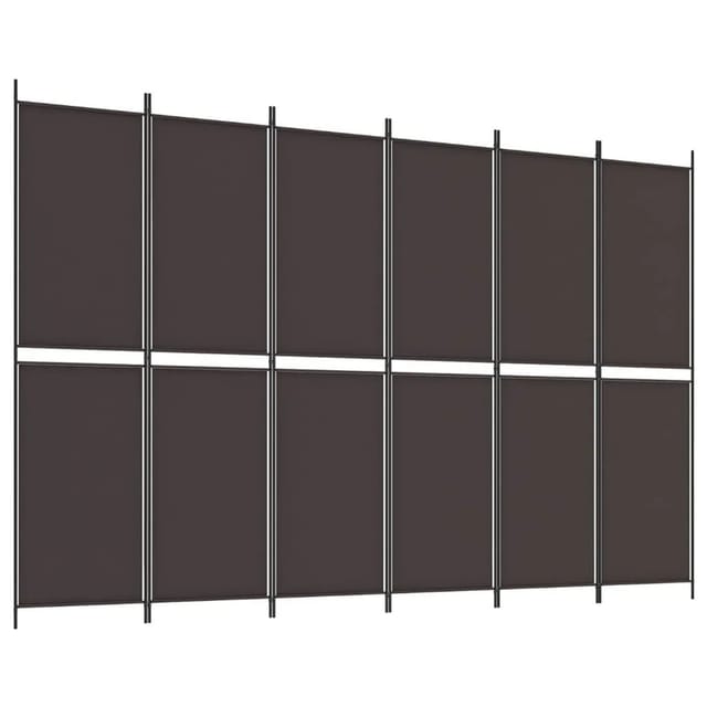 vidaXL 6 Tlg Paravent Braun 300x200 cm Stoff 350239