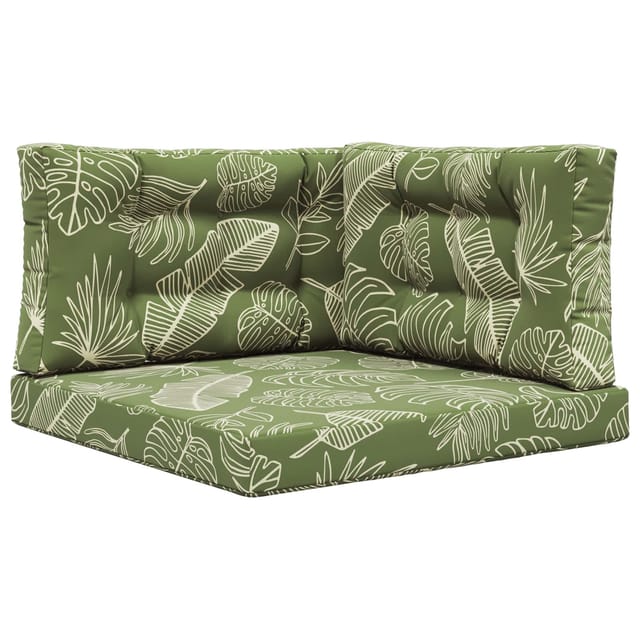 vidaXL Sofakissen für Draußen 3-Tlg Blattdesign Polyester 900894