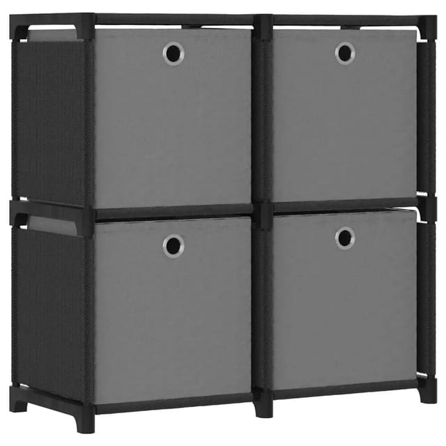vidaXL Würfelregal mit 4 Boxen Schwarz 69x30x72,5 cm Stoff 322599