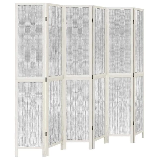vidaXL 6 Tlg Raumteiler Weiß Massivholz Paulownia 358683