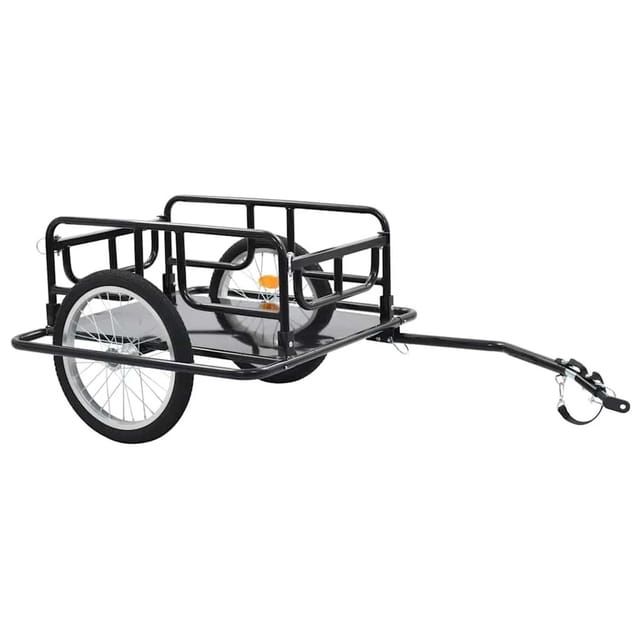 DELUKE Fahrradanhänger Mit Ladefläche NOEC Schwarz Klappbar Bis 50kg 2 Getränkekisten Lastenanhänger Für Fahrrad Transportanhänger
