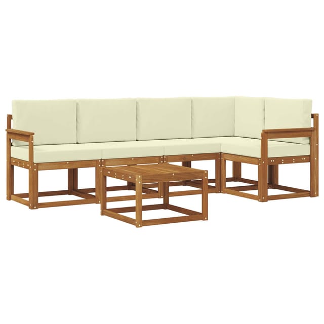 vidaXL Sofa Set mit Kissen 6 Stk Natur und Creme 3366418