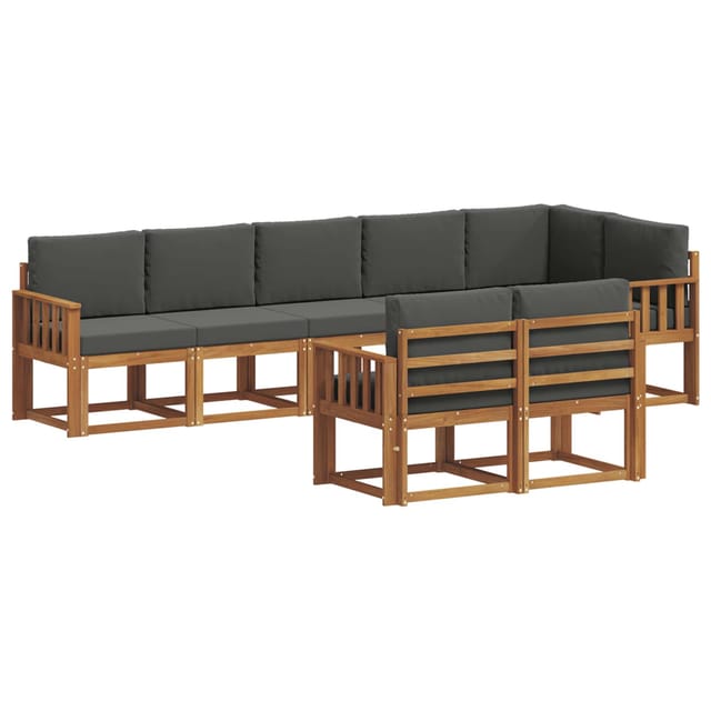 vidaXL Outdoor-Sofagarnitur mit Kissen 8 Stk Natur und Anthrazit 3366565