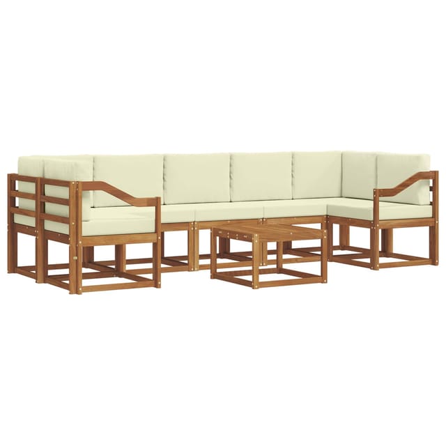 vidaXL Outdoor-Sofagarnitur mit Kissen 8 Stk Natur und Creme 3366163