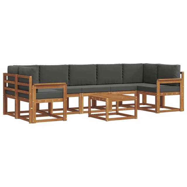vidaXL Outdoor-Sofagarnitur mit Kissen 8 Stk Natur und Anthrazit 3366140