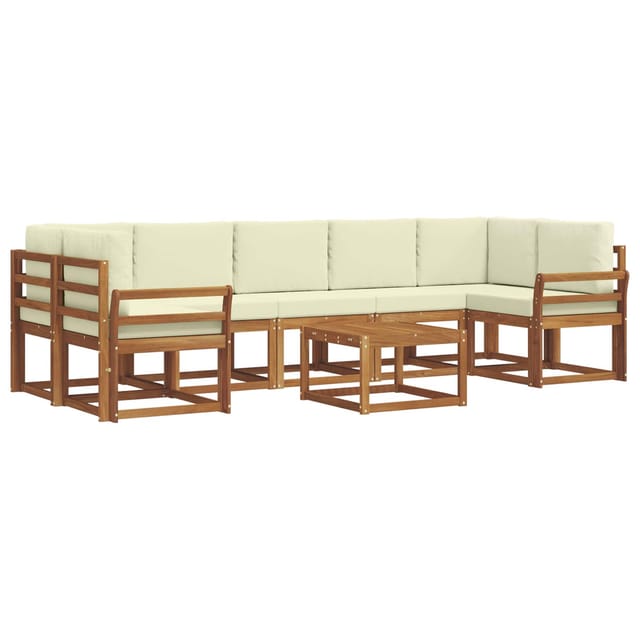 vidaXL Outdoor-Sofagarnitur mit Kissen 8 Stk Natur und Creme 3366148