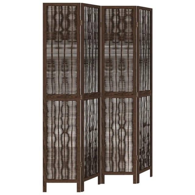 vidaXL 4 Tlg Raumteiler Dunkelbraun Massivholz Paulownia 358659