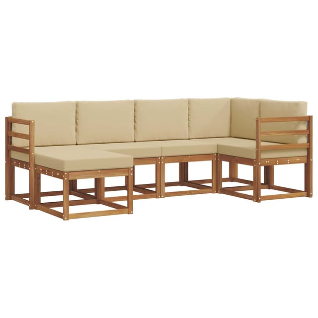 vidaXL Sofa Set mit Kissen 6 Stk Natur und Beige 3366626