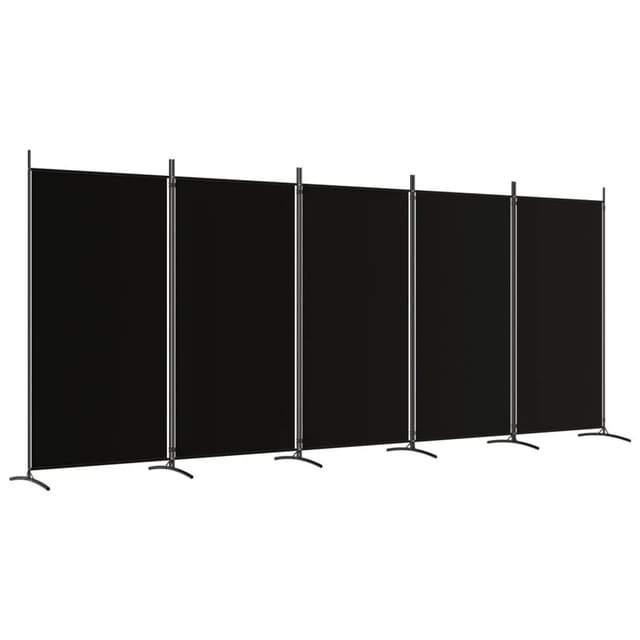 vidaXL 5 Tlg Paravent Schwarz 433x180 cm Stoff 350269