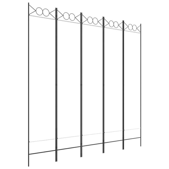 vidaXL 5 Tlg Paravent Weiß 200x200 cm Stoff 350154