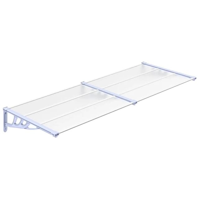 vidaXL Türvordach Grau und Transparent 239x90 cm Polycarbonat 153693