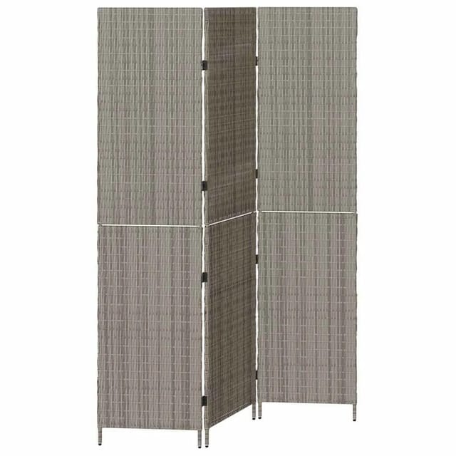 vidaXL Raumteiler Grau 146 x 180 cm Poly-Rattan 42003670