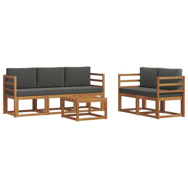 vidaXL Outdoor-Sofagarnitur Natur und Anthrazit Massivholz Akazie 3365995