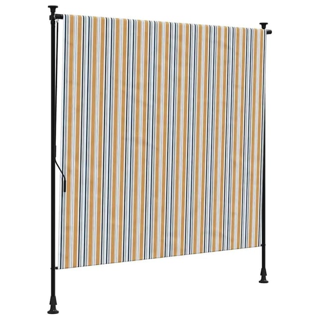 vidaXL Außenrollo Gelb und Weiß 200x270 cm Stoff und Stahl 368775