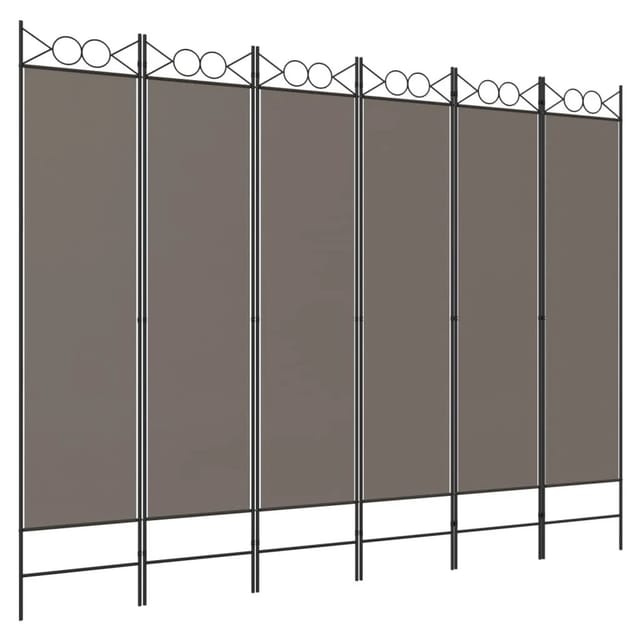 vidaXL 6 Tlg Paravent Anthrazit 240x200 cm Stoff 350160