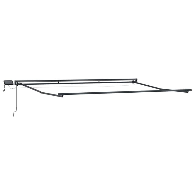 vidaXL Manueller Markisenrahmen mit LEDs Anthrazit 5 x 3,5 m Aluminium 42024817