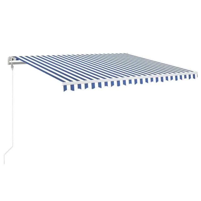 vidaXL Automatische Markise mit LED & Windsensor 450x350 Blau und Weiß 3069011