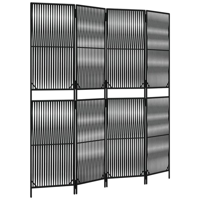 vidaXL Paravent 4 Tlg Schwarz Poly Rattan 365392