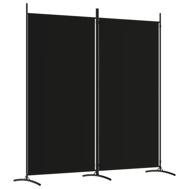 vidaXL 2 Tlg Paravent Schwarz 175x180 cm Stoff 350261