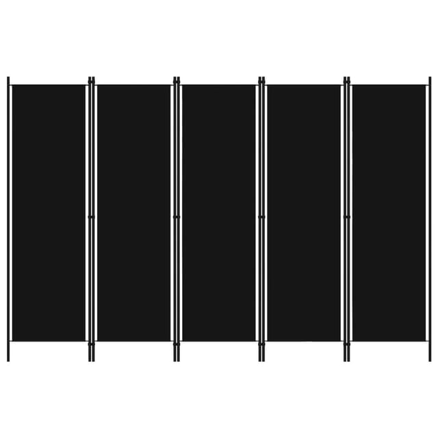 vidaXL 5 Tlg Raumteiler Schwarz 250x180 cm 320726