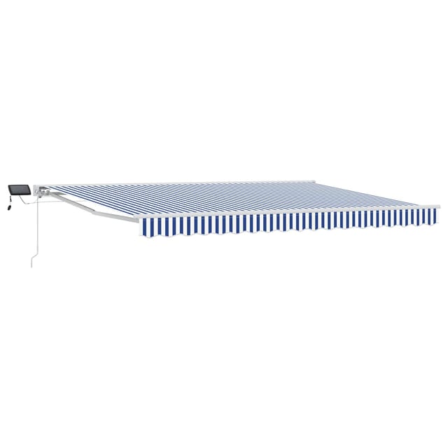 vidaXL Manueller Markisenrahmen mit LEDs Blau und Weiß 5 x 3 m 3420686