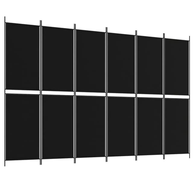 vidaXL 6 Tlg Paravent Schwarz 300x200 cm Stoff 350241