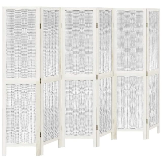 vidaXL 6 Tlg Raumteiler Weiß Massivholz Paulownia 358681