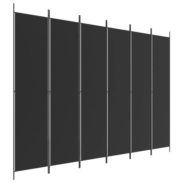 vidaXL 6 Tlg Paravent Schwarz 300x220 cm Stoff 350209