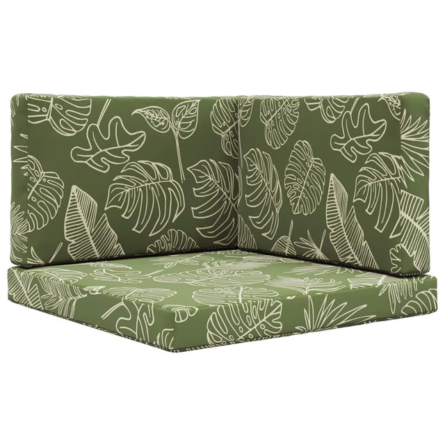 vidaXL Sofakissen für Draußen 3-Tlg Blattdesign Polyester 900877