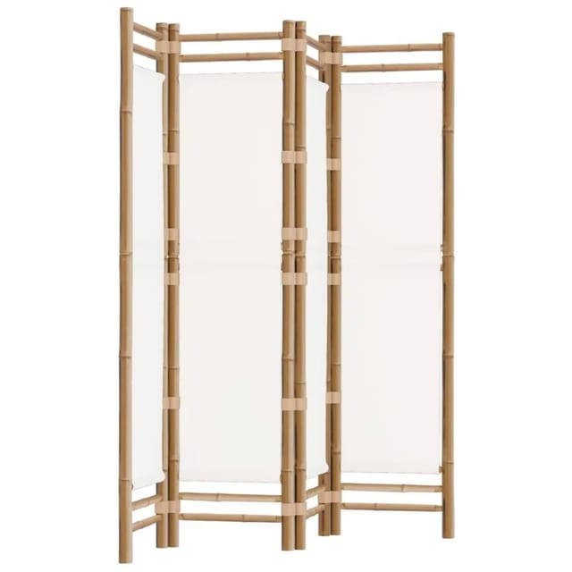 vidaXL 4 Tlg Paravent Faltbar 160 cm Bambus und Canvas 350624