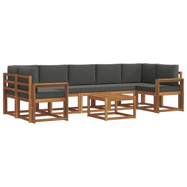 vidaXL Outdoor-Sofagarnitur mit Kissen 8 Stk Natur und Anthrazit 3366155