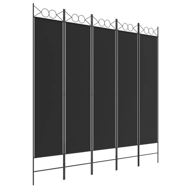 vidaXL 5 Tlg Paravent Schwarz 200x200 cm Stoff 350157