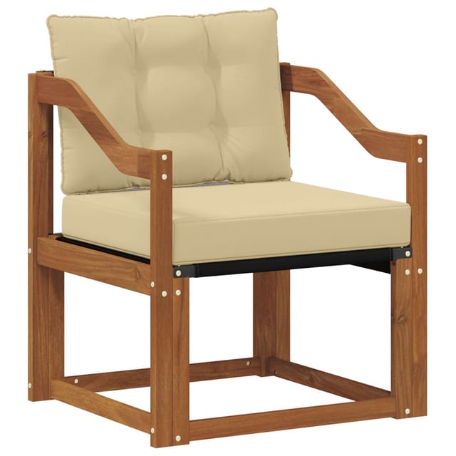 vidaXL Sofa mit Armlehnen Massives Akazienholz und Textilene 3436309