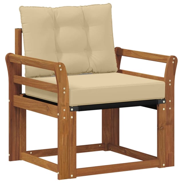 vidaXL Sofa mit Armlehnen Massives Akazienholz und Textilene 3436301