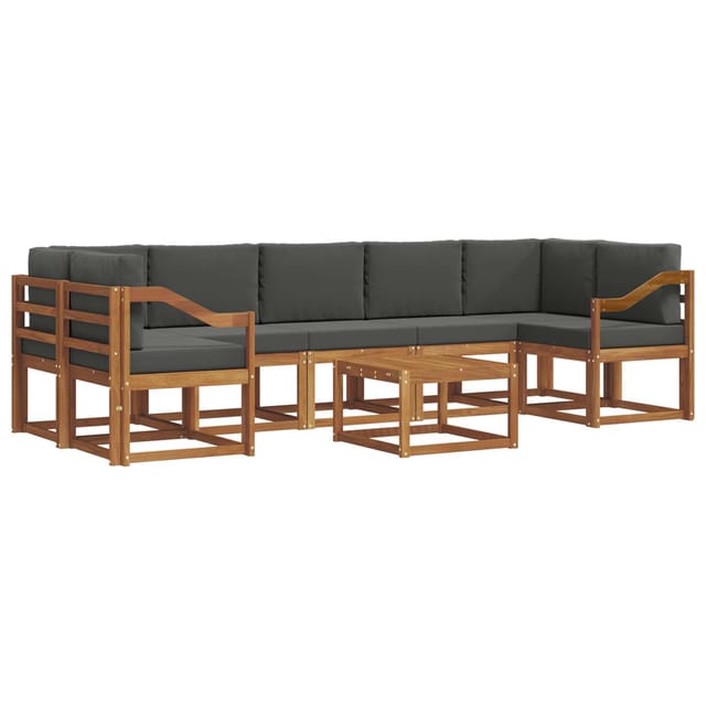 vidaXL Outdoor-Sofagarnitur mit Kissen 8 Stk Natur und Anthrazit 3366165