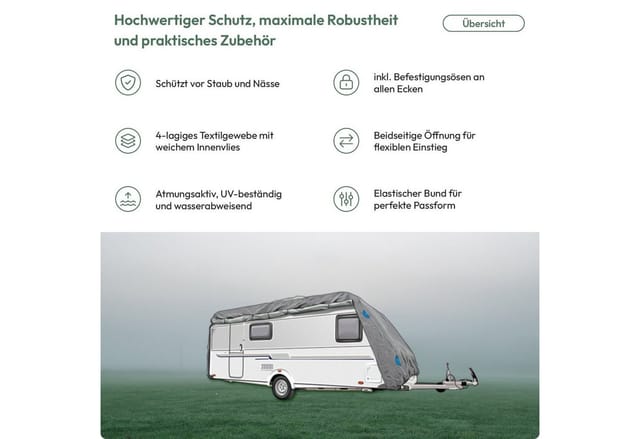 TRAVORA Wohnwagen Plane Abdeckplane Caravan Cover Schutzhülle Wohnwagenplane Größe S 460 x 250 x 220cm