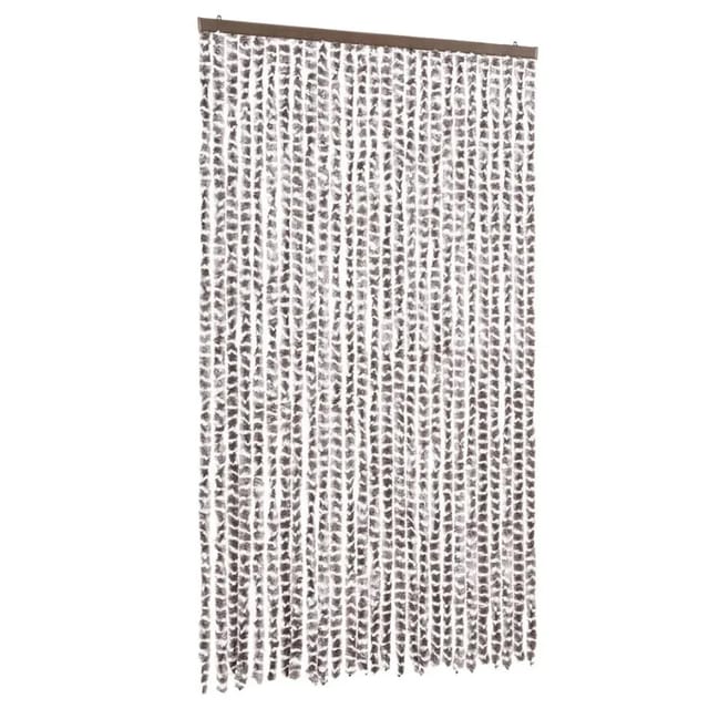 vidaXL Fliegenvorhang Taupe und Weiß 118x220 cm Chenille 4004892