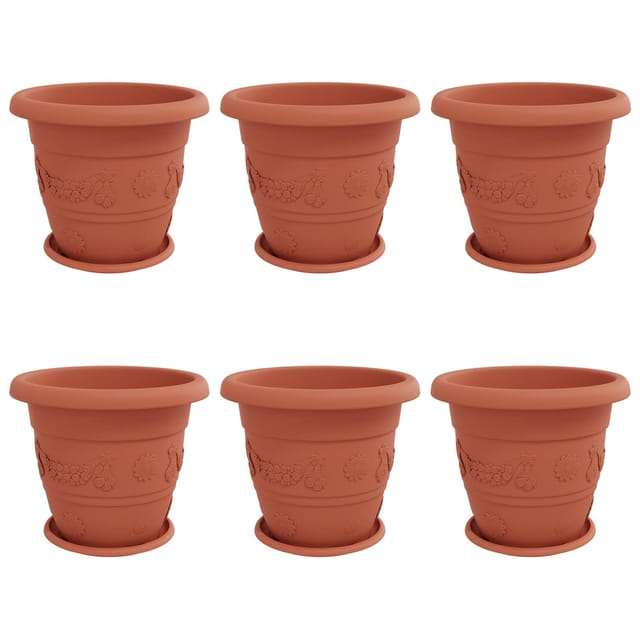 vidaXL Blumentöpfe 6 Stk Ziegelrot Ø 26 x 21,5 cm Kunststoff 3403274