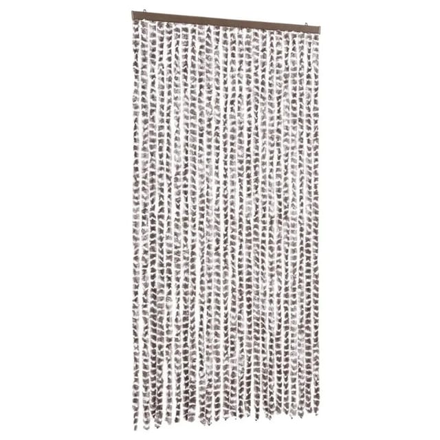 vidaXL Fliegenvorhang Taupe und Weiß 100x230 cm Chenille 377406