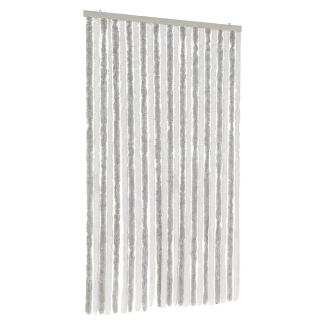 vidaXL Fliegenvorhang Hellgrau und Weiß 100x220 cm Chenille 377316