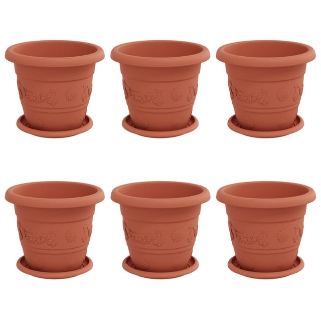vidaXL Blumentöpfe 6 Stk Ziegelrot Ø 26 x 21,5 cm Kunststoff 3403270
