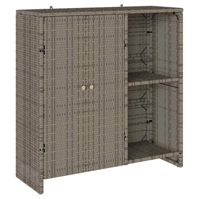 vidaXL Aufbewahrungsschrank mit Regal Grau 100 x 36 x 102 cm Rattan 4103823