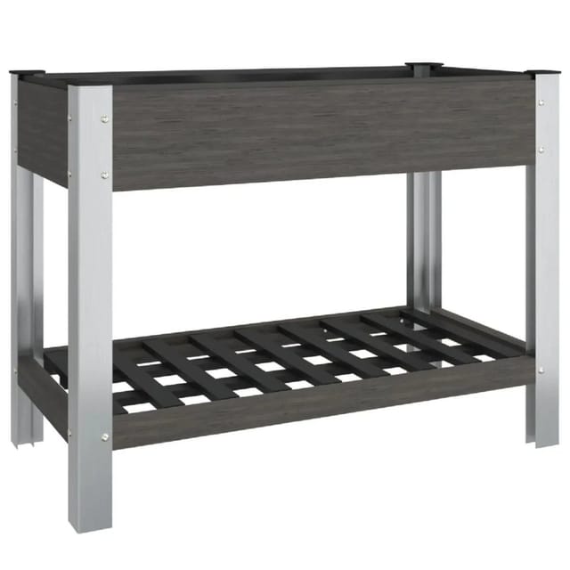 vidaXL Garten-Hochbeet mit Ablage Grau 100x50x75 cm WPC 362569