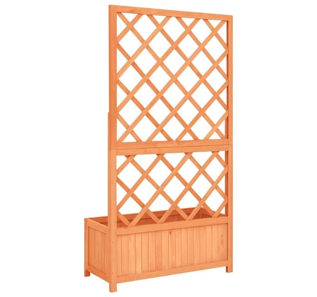 vidaXL Garten-Spalier mit Blumenkasten Braun 70x30x135 cm Tannenholz 316426